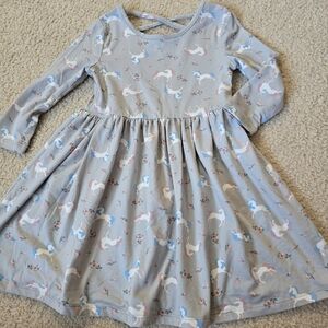 MuMu CoCo Charming Unicorn Print Kids Dress Youth Size 4